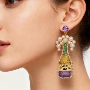 Mardi Gras Champagne Earrings